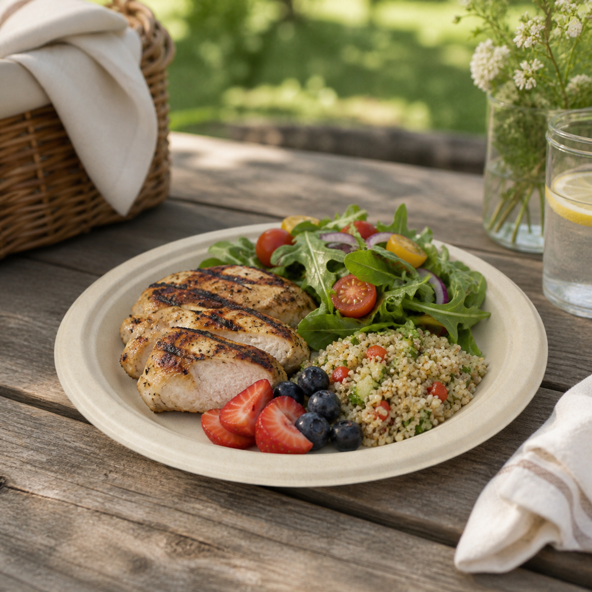Rise Up 10" Natural Bagasse Round Plate