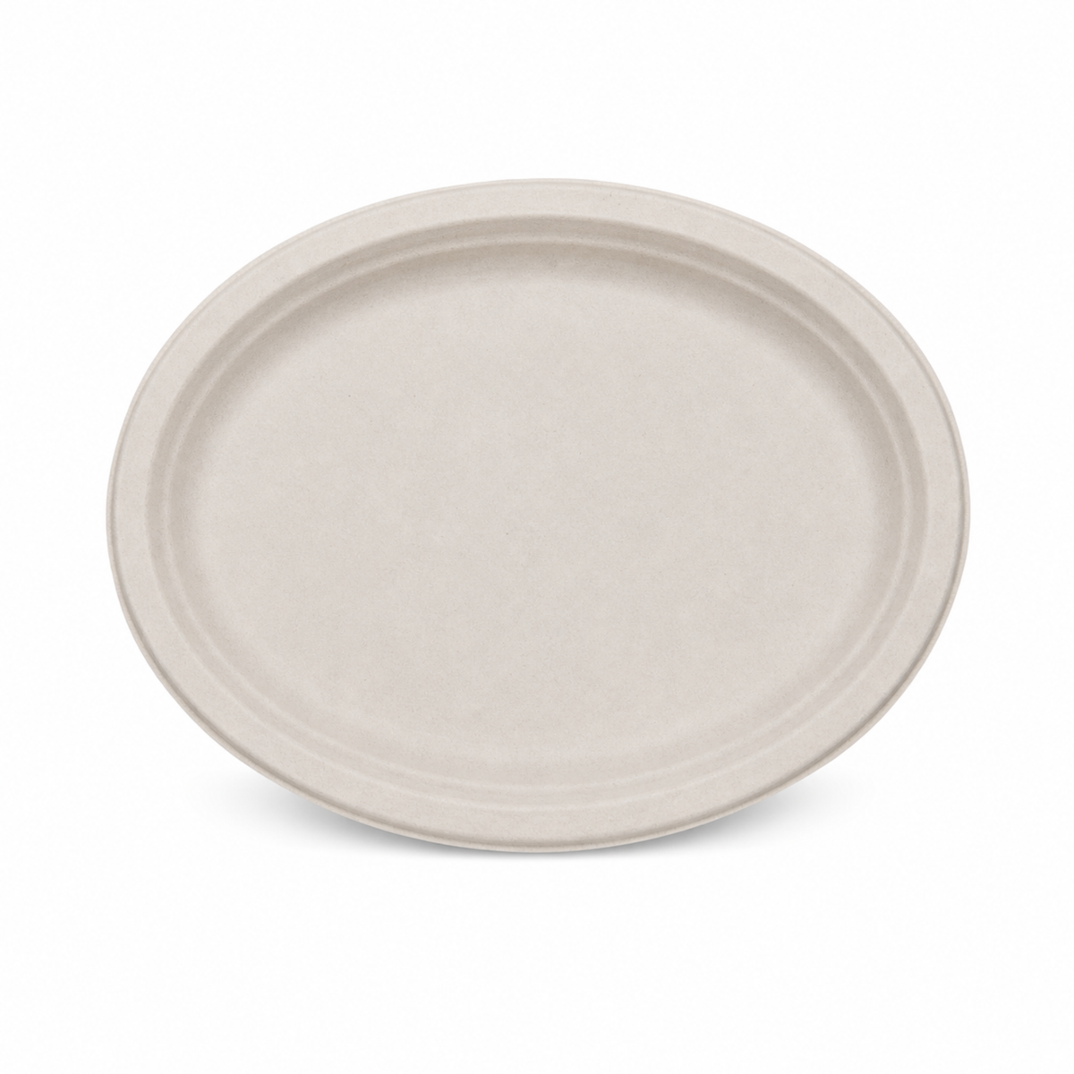 Rise Up 12.5" Natural Bagasse Oval Plate - 500/Case
