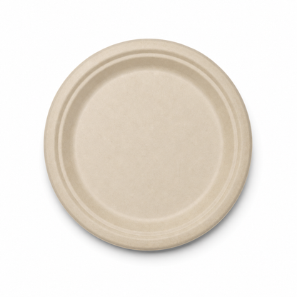 Rise Up 9" Natural Bagasse Round Plate