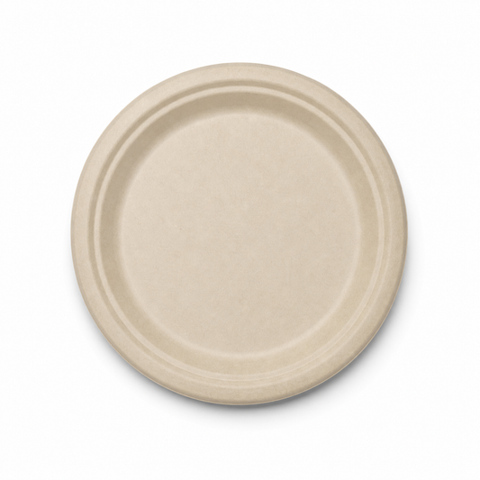 Rise Up 9" Natural Bagasse Round Plate