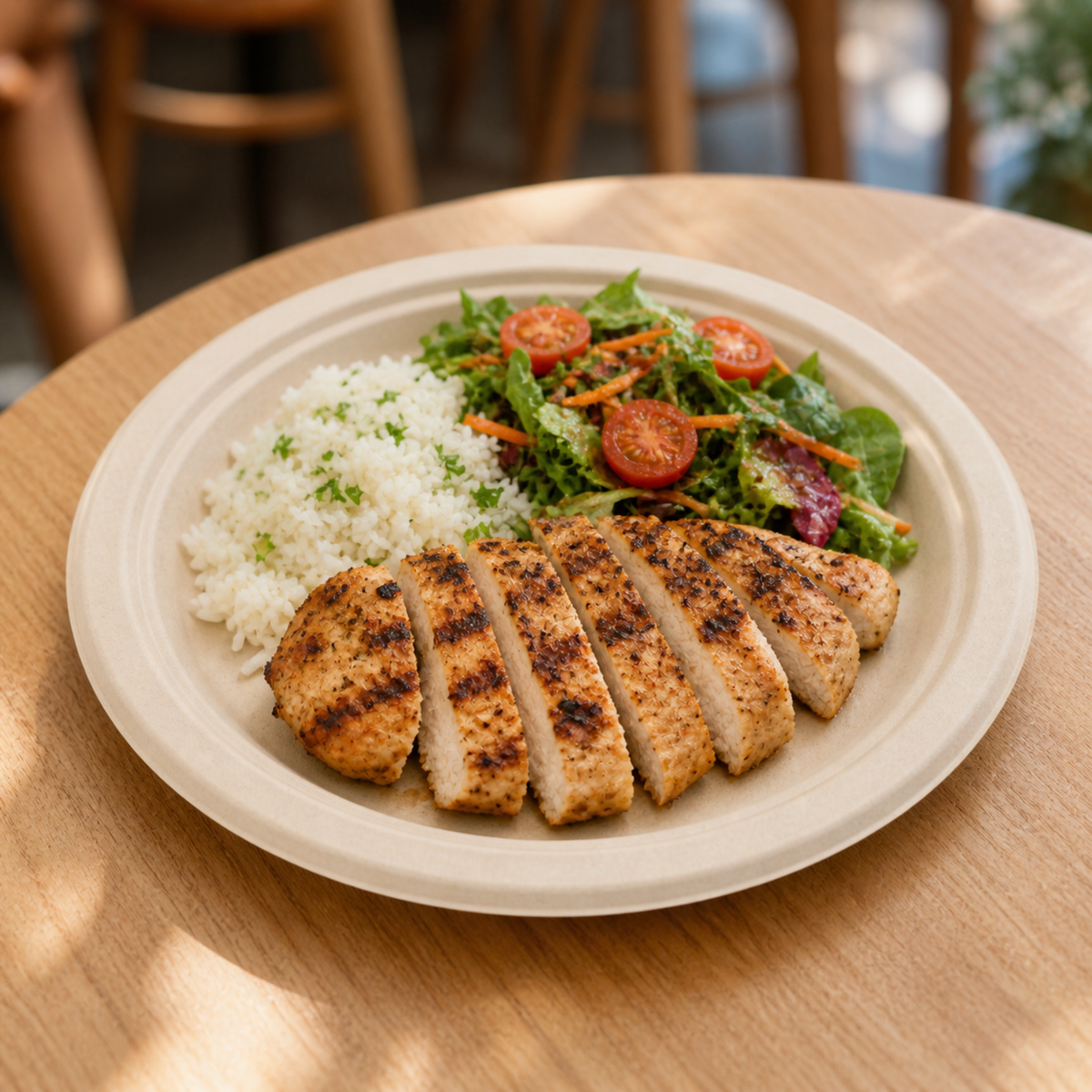 Rise Up 9" Natural Bagasse Round Plate