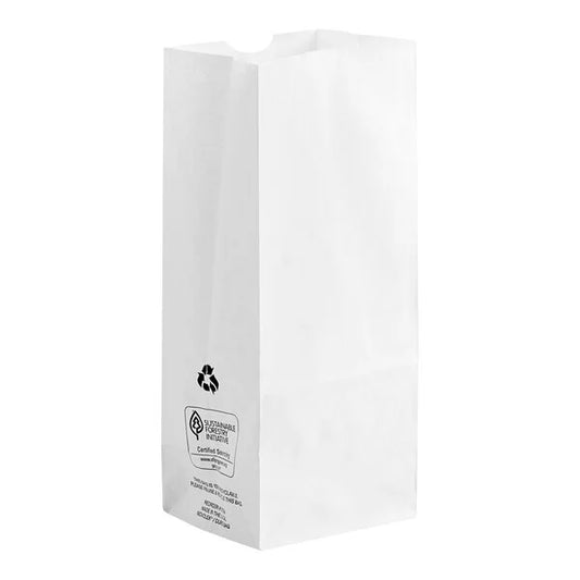 Imported 4 lb White Paper Bag - 500/Pack