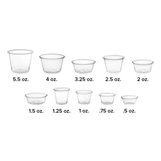 5.5oz. Clear Plastic Souffle Cup / Portion Cup Heavy Duty - 2,500/Case