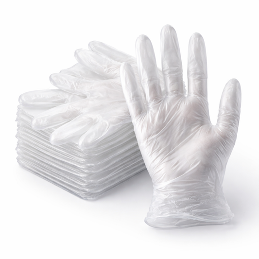 Large Powder-Free Clear Vinyl 4.5 Mill Thick Gloves