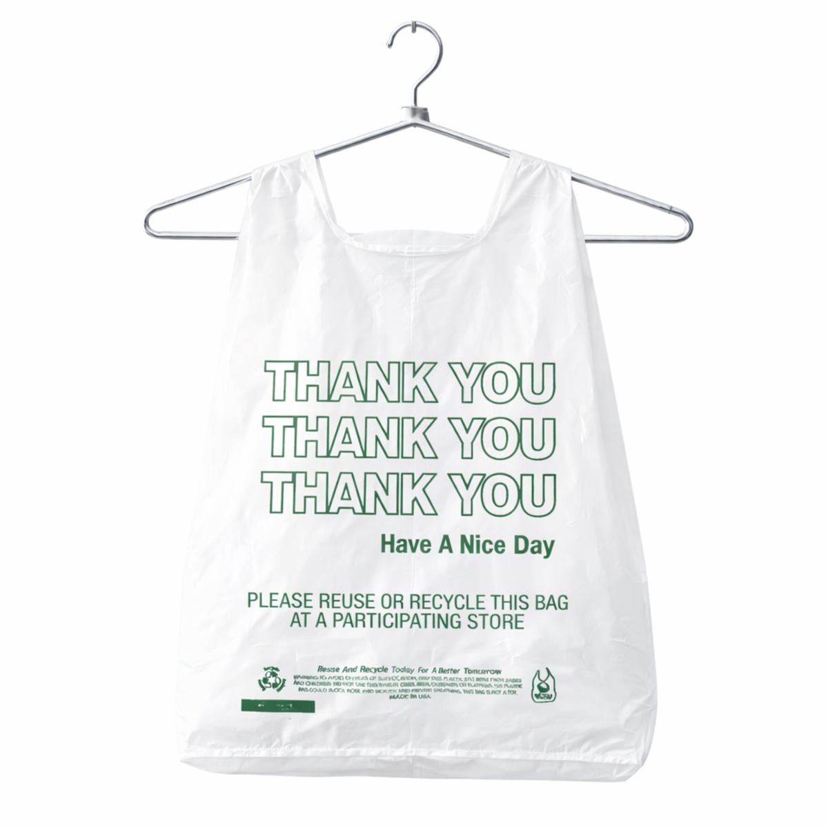 White T-Sack Extra Heavy Duty 12" x 7" x 23" - 400/Case
