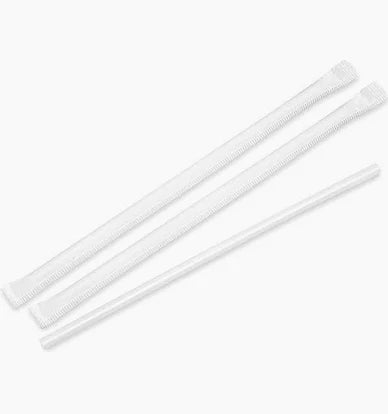 7" 3/4 Plastic Wrapped Straws - 300/Case
