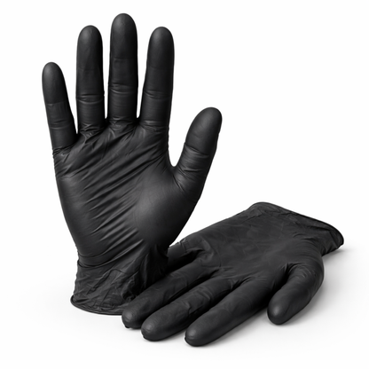 Extra Large Black Powder-Free Nitrile 4 Mill Thick Gloves