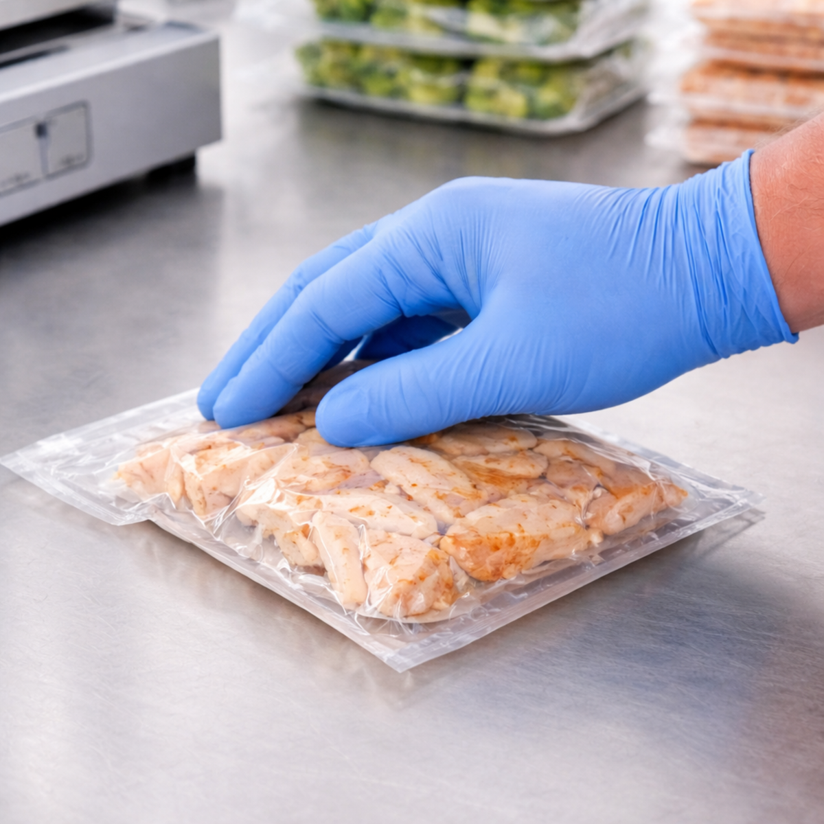Extra Large Blue Powder-Free Nitrile 4 Mill Thick Gloves